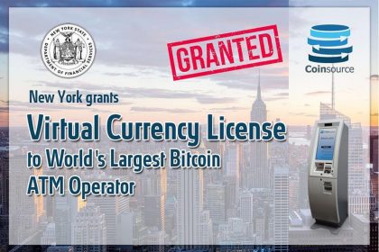 Bitcoin ATM Company Coinsource Becomes the First in the Sector to Win NY Bitlicense