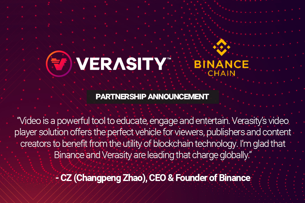 Binance Chain Welcomes Video Economy Thanks to Verasity