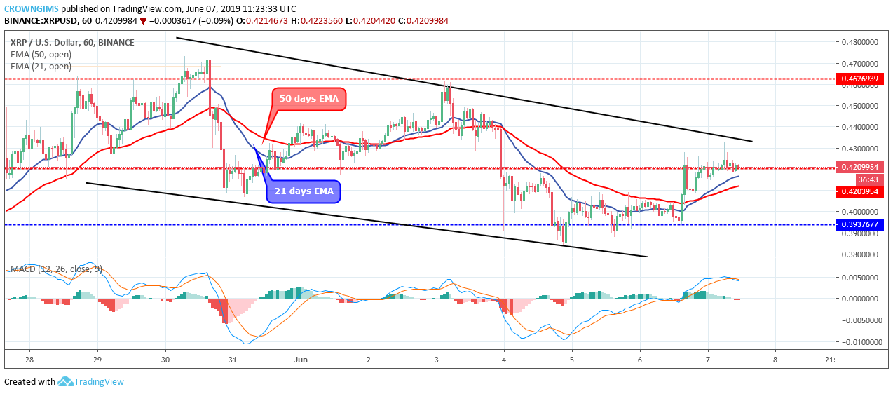 XRP Price Analysis: XRP/USD Сonsolidates at $0.42, Awaiting a Movement Towards $0.39