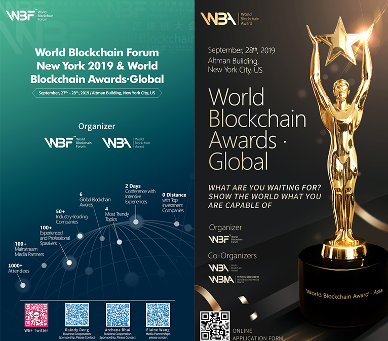 WBF 'New York 2019 & World Blockchain Awards' — Accelerating Blockchain Innovation and Beyond