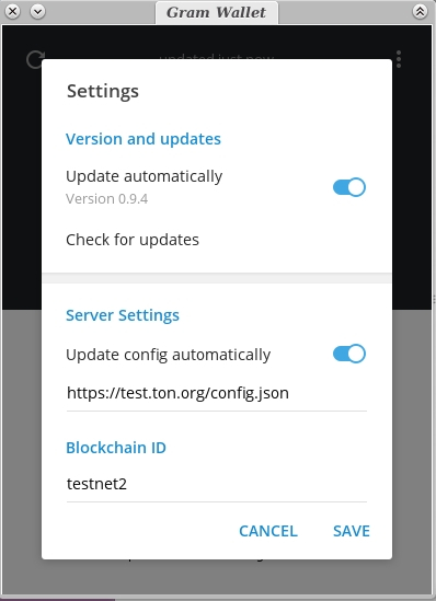 TON gram wallet settings minimalism approach