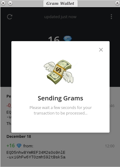 Sending grams