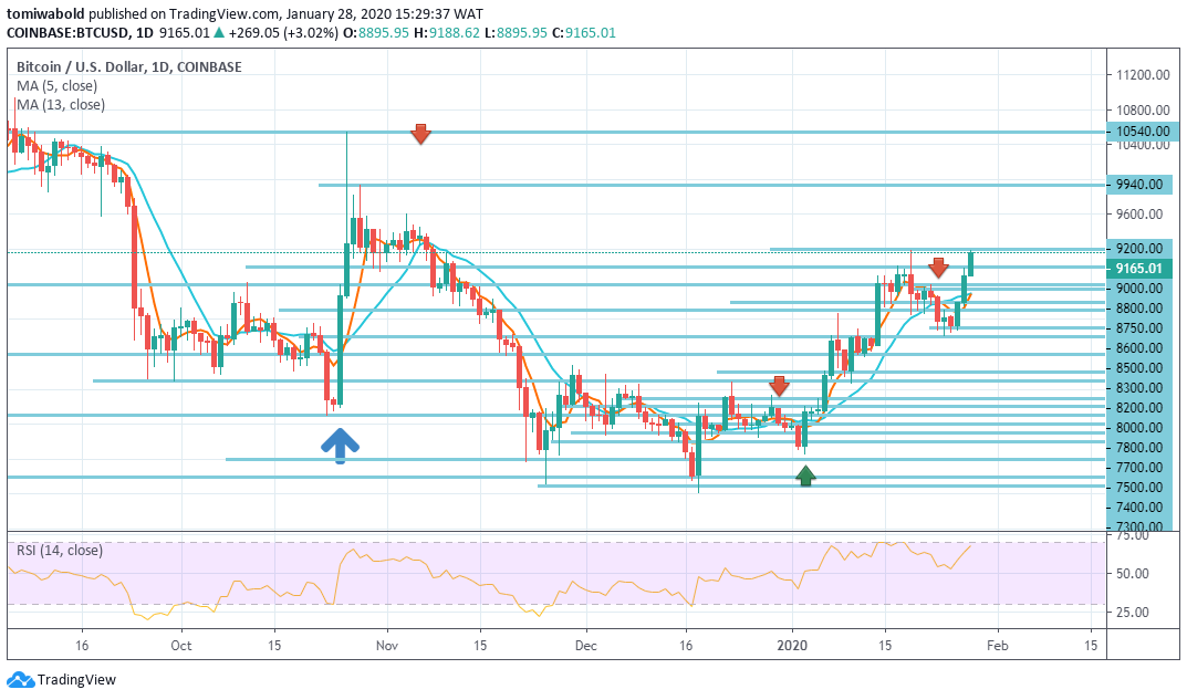 Bitcoin Price: Bulls Press on Pause, Reaching Past $9,150 Level