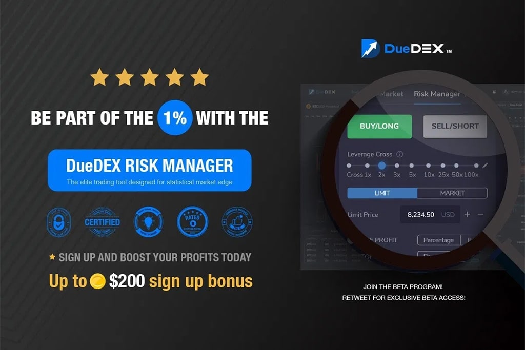 Gain a Statistical Advantage Whilst Crypto Trading With the New DueDEX Risk Manager