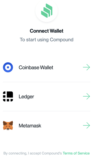 Simple way to connect your wallet on Compound