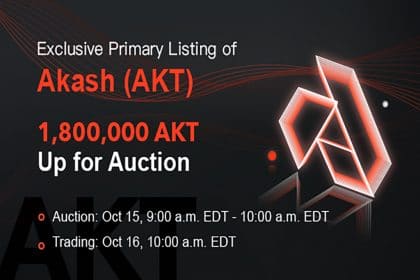 BitMax.io Announces the Primary Listing & Auction of Akash Token (AKT) in Support of the Thriving Cloud Computing Industry