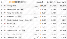 Top-10 institutional Bitcoin holders worldwide | Source: bitcointreasuries.net