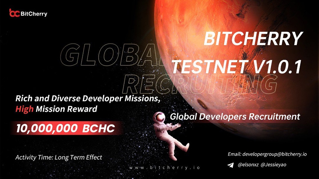 10 Million Prize to be Reward, An Invitation to Global Developer to join BitCherry Testnet