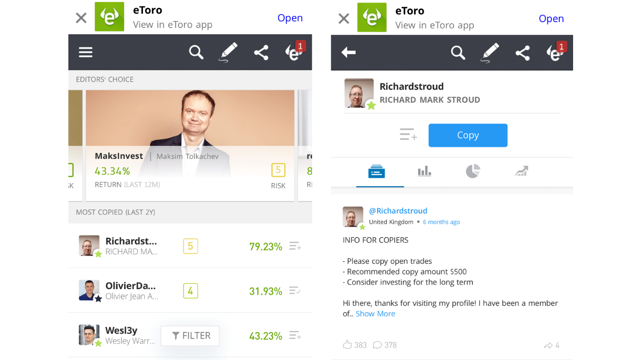 Popular Alternatives to eToro