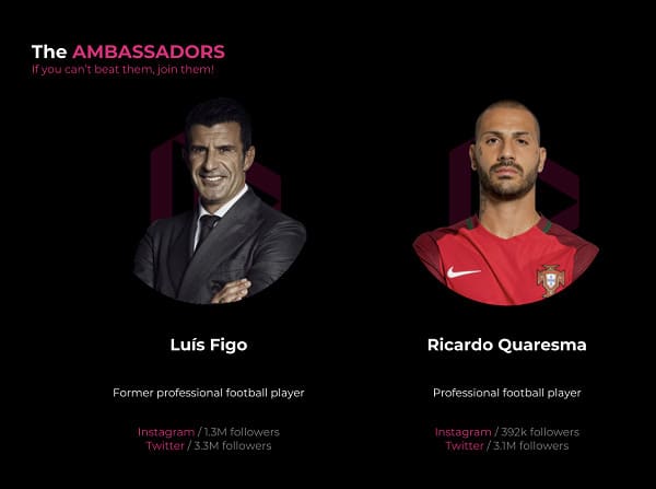 Blockchain-Enabled Sports Startup dotmoovs Presents Luís Figo and Ricardo Quaresma as Brand Ambassadors