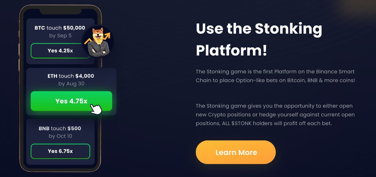 StonkInu: First-Ever Stonking (Odds-Based) Options Betting Game on a Platform Audited by TechRate