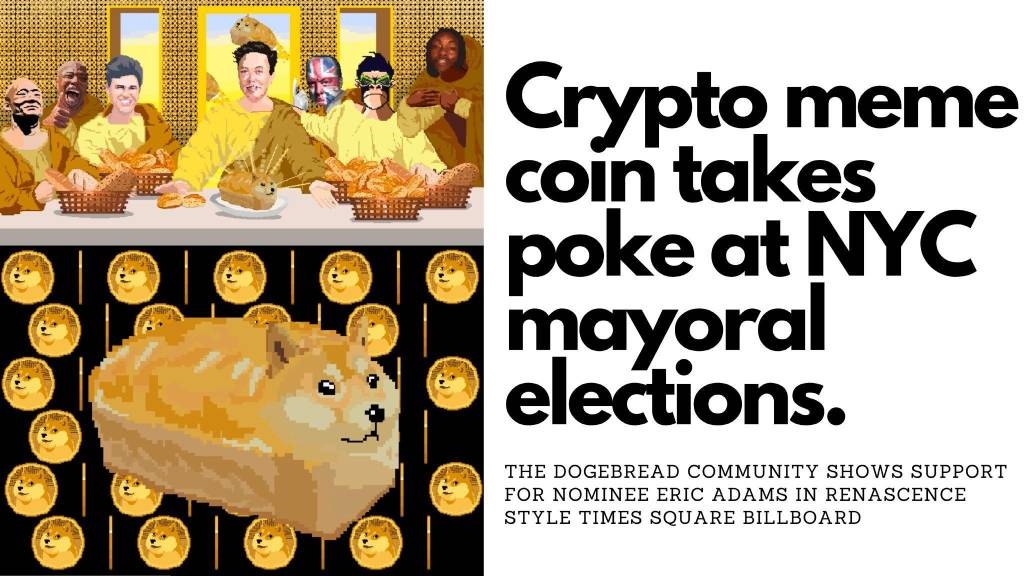 Eric Adams 'Breaks Bread' with Crypto Influencers amongst Crypto's Latest Meme Trend in Times Square