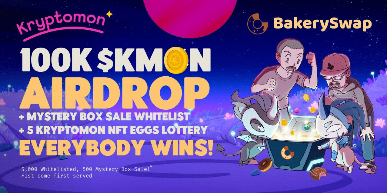 Kryptomon and BakerySwap Announce Mystery Box Sale and a New Exclusive NFT Giveaway Campaign
