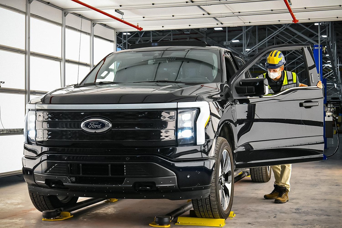 F Stock Up 12%, Ford Announces Double Annual Production for F-150 Electric Pickup