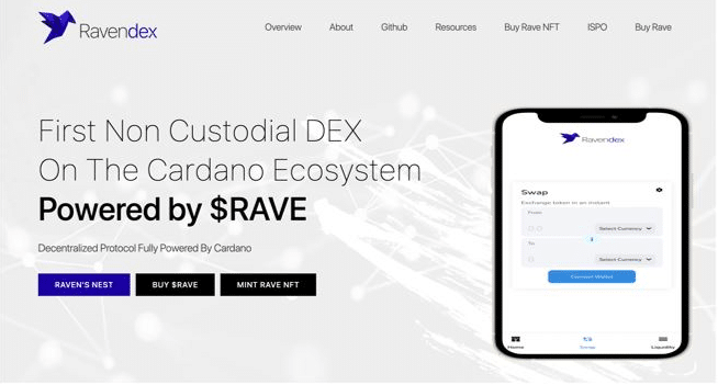 Cardano-Based Decentralized Exchange Ravendex Readies for Staking & Launchpad Platform Release