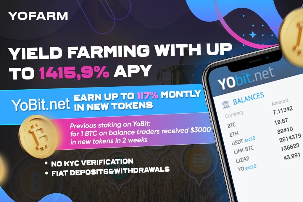 YoBit YOFARM DeFi Farming with Up to 1465% APY