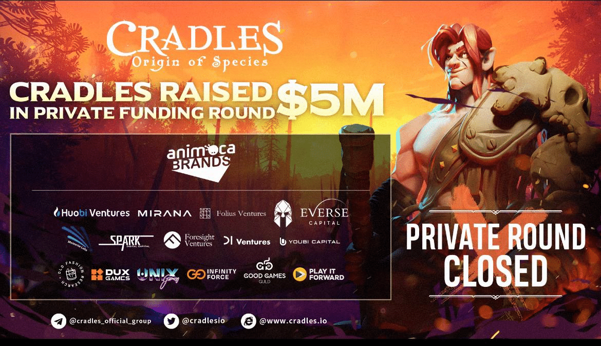 Cradles Closes $5 Million Private Funding Round Led by Animoca Brands