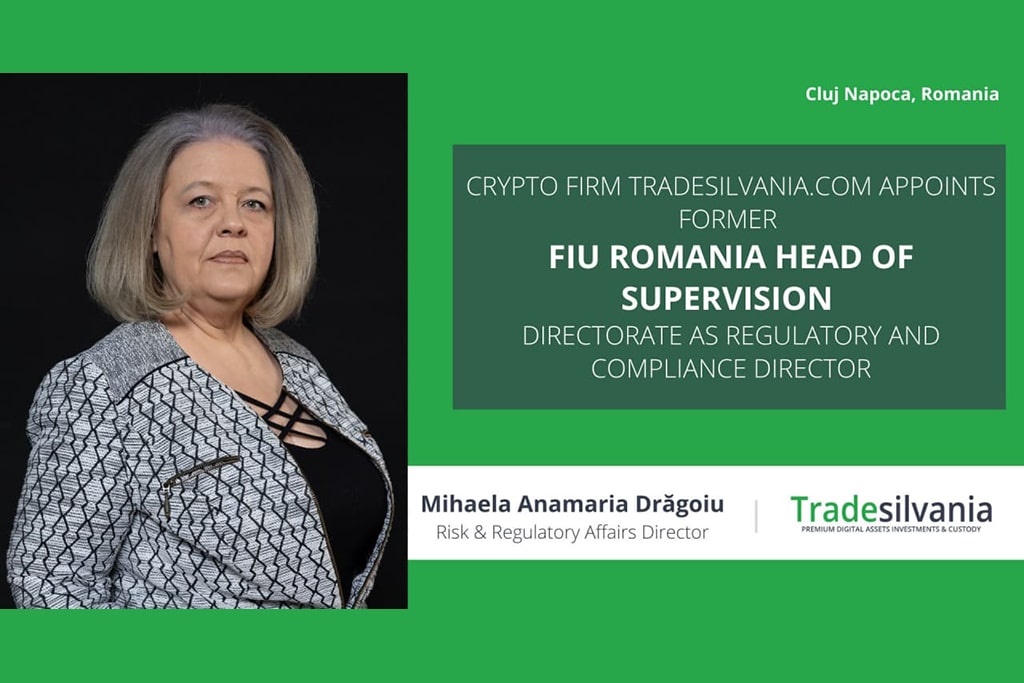 Romanian Cryptocurrency Platform Tradesilvania.com Appoints Mihaela Drăgoiu, Former Head of Supervision and Control Directorate of FIU Romania (ONPCSB) as the New Risk and Regulatory Affairs Director