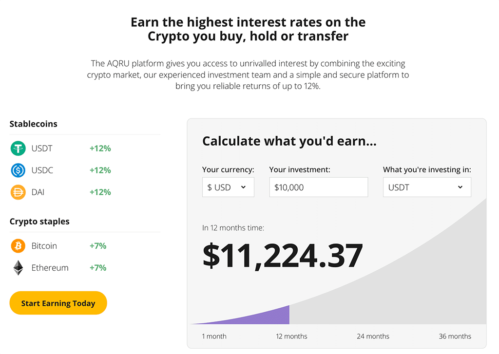 AQRU: How to Earn Interest with Your Crypto Savings
