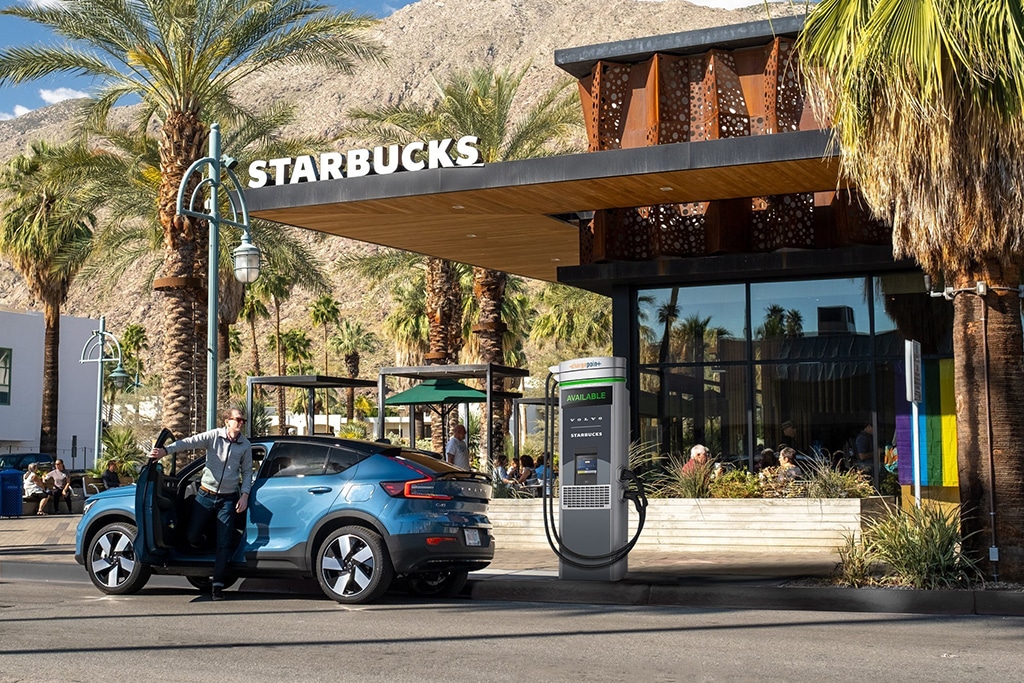 Volvo Partners with Starbucks to Launch EV Charging Stations at Coffee Giant’s Stores