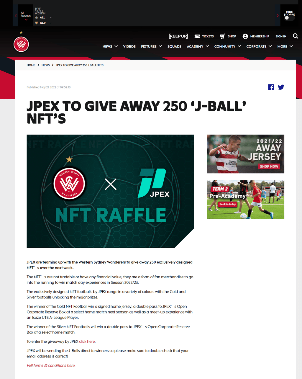 source:https://wswanderersfc.com.au/news/jpex-to-give-away-250-j-ballnfts?fbclid=IwAR0Oa4D79C4Fzv6Yf_DUlQkln52xmO_Bgr45KOOU2y2o7zzRvdyfnFPHCWo