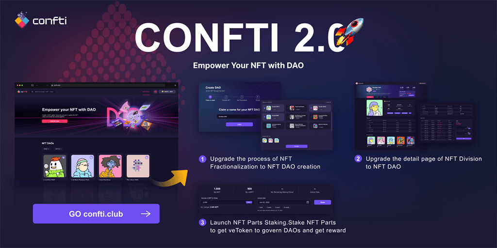 Confti 2.0 Launched: Now Anyone Can Create and Govern NFT DAOs