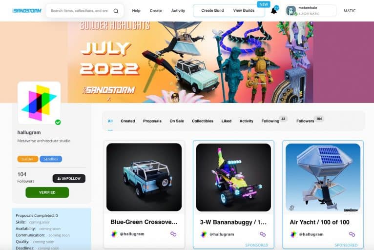 World’s Largest Metaverse Builder Community SandStorm Launches Build Proposals for Brands