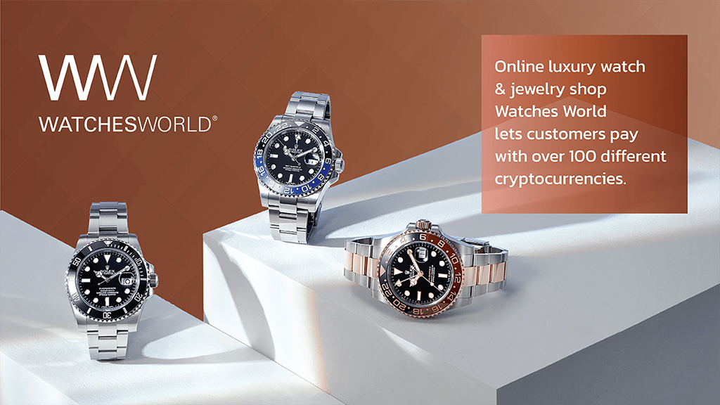 Online Luxury Watch & Jewelry Shop Watches World Lets Customers Pay with Over 100 Different Cryptocurrencies