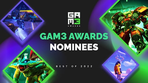Nominacje do GAM3 ujawniono przed pierwszymi nagrodami Web3 Gaming Awards