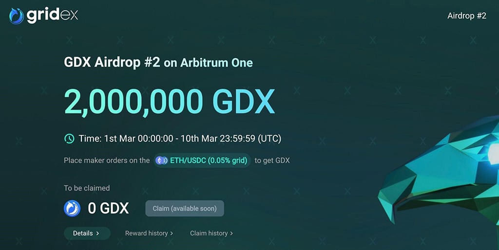 All You Need to Know about Gridex Airdrop #2: 2 Million GDX for D5 Exchange Maker Orders on Arbitrum