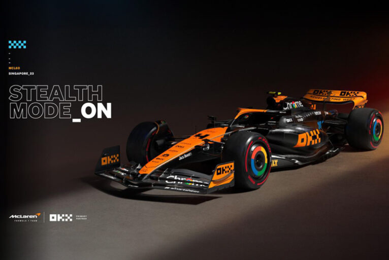 OKX Switch McLaren MCL60 Race Car To Stealth Mode For The Singapore Grand Prix