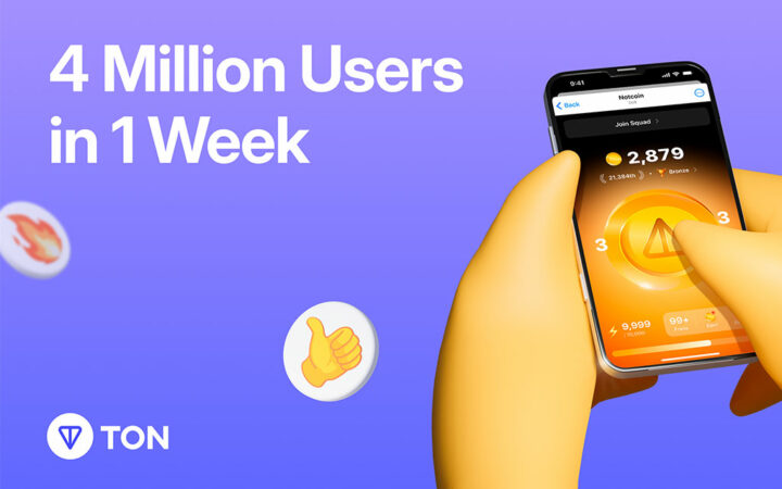 Notcoin, P2E Game on Telegram, Hits Over 4.1 Million Users in Just One Week