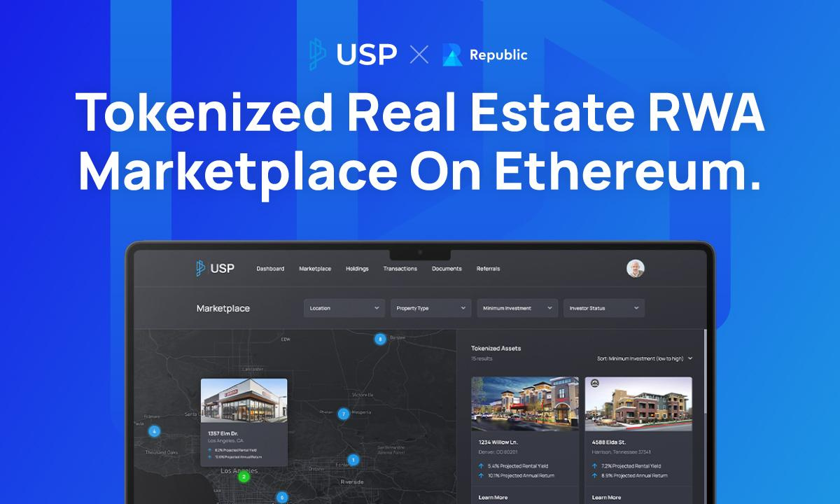 Ethereum-Based Tokenized Real Estate Platform USP Launches on Republic