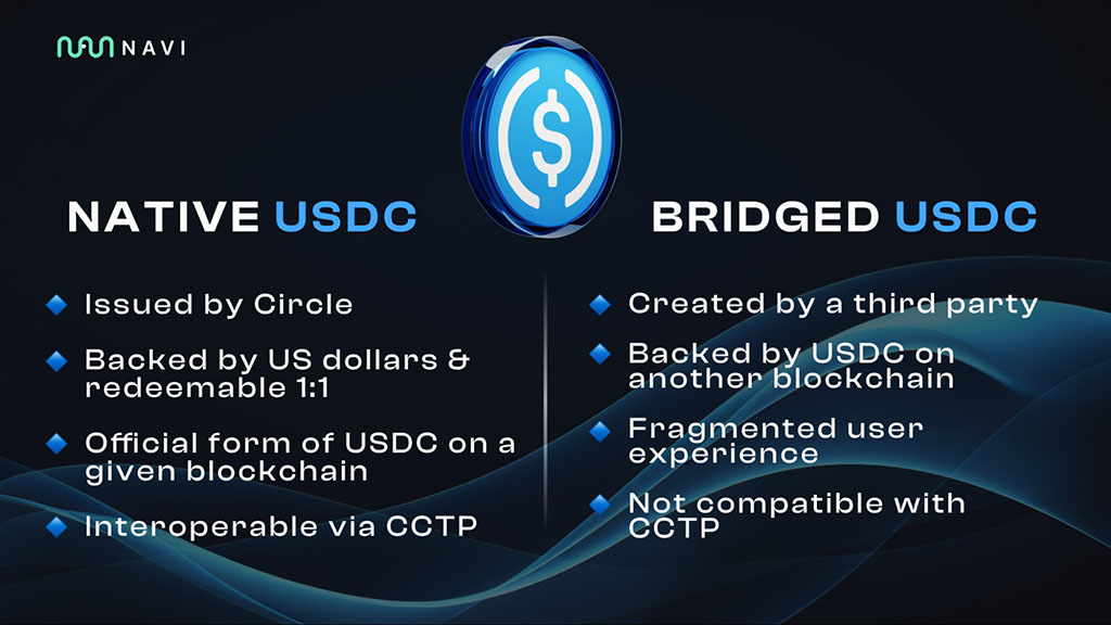 Native USDC on Sui - Available through NAVI Protocol 