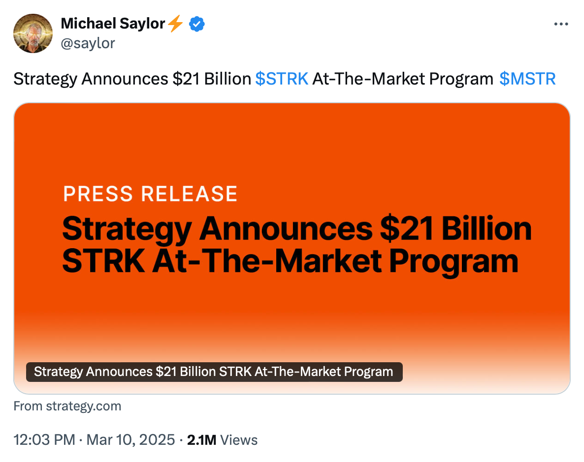 michael saylor's twitter announcement