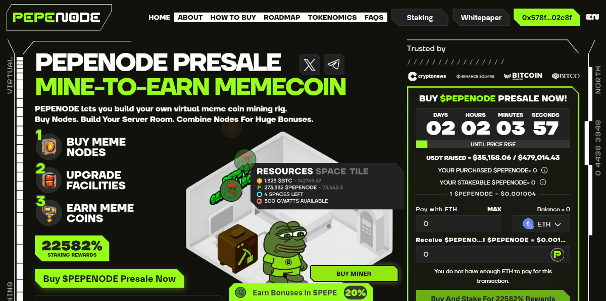 PEPENODE Official Website. Source: PEPENODE
