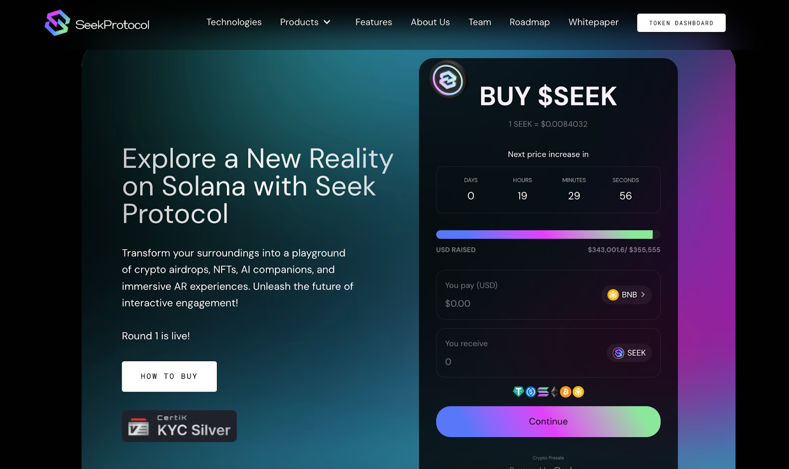 Seek 프로토콜 웹사이트
