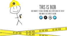 Build on BNB Bob's homepage with simple meme style graphics and a slogan 'be great and make BSC great again.'