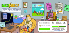 Maxi Doge Presale homepage with humorous graphics