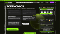 The PEPENODE tokenomics explained with the total amount raised so far in the sidebar