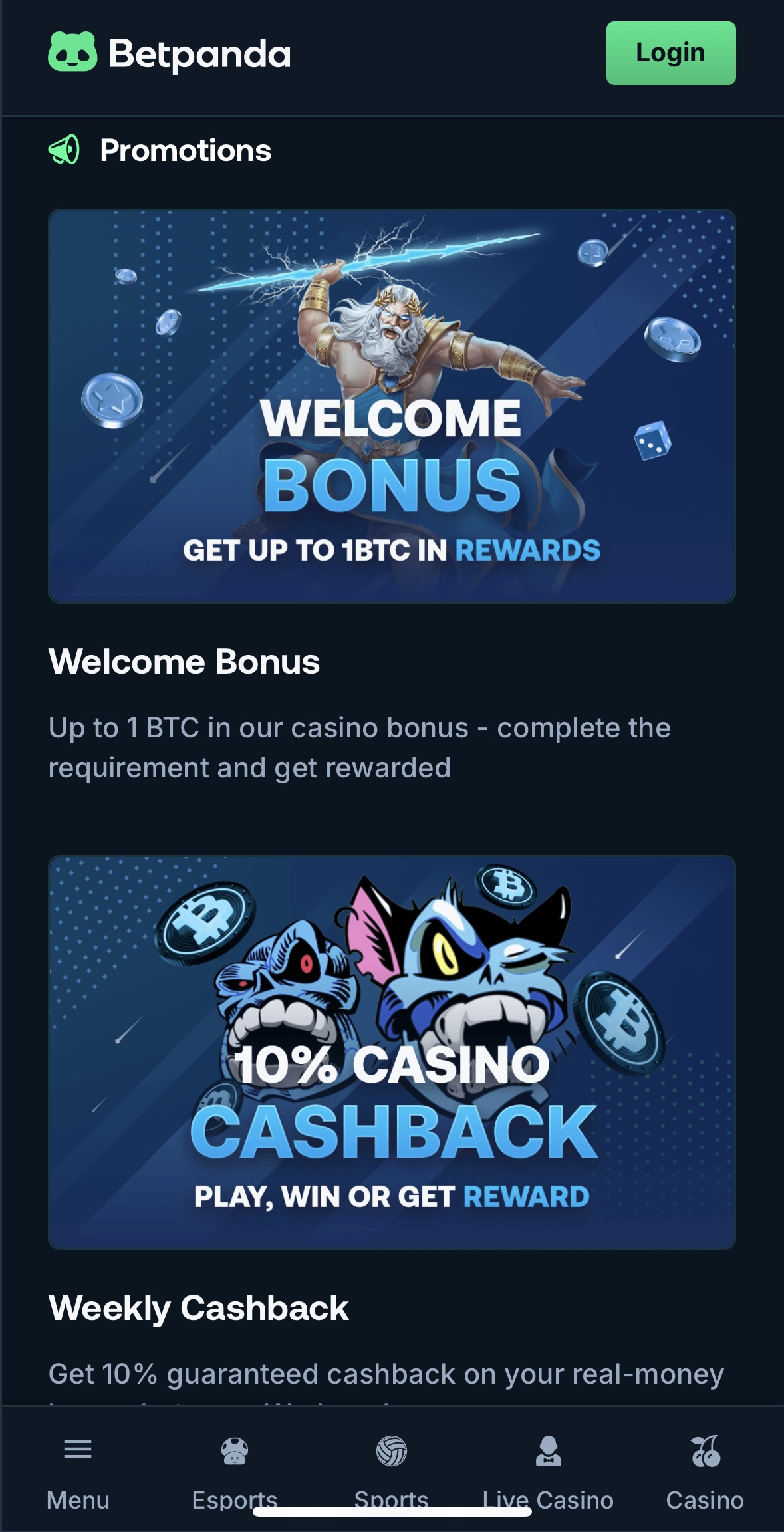 BetPanda welcome bonus