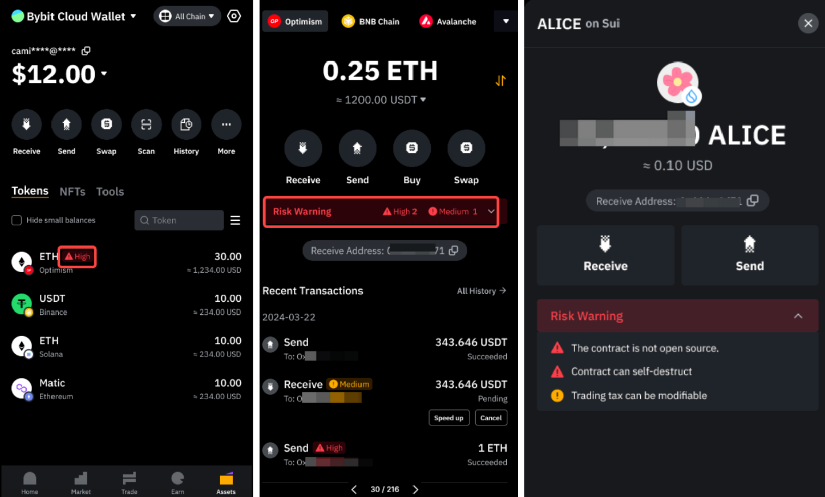 Bybit Wallet warns users about the risks, for example, when a contract is not open-source. Source: <a href="http://www.coinspeaker.com/go/bybit-wallet">Bybit</a> 