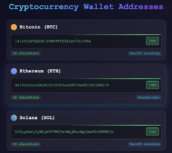 Crypto wallet addresses