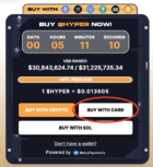 Bitcoin Hyper presale widget with the Buy With Card button highlighted
