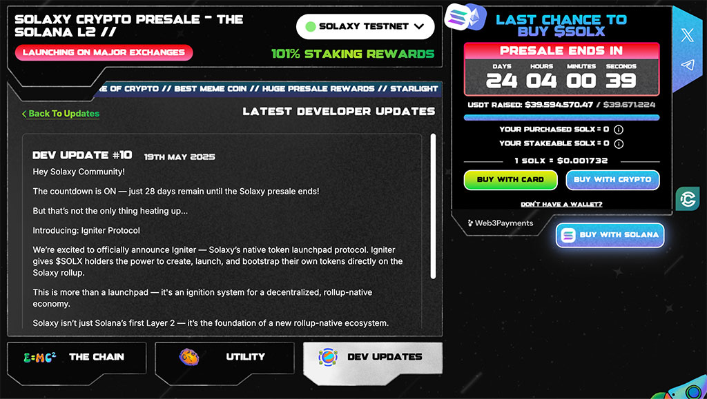 Solana Eyes $200 Milestone as Banks Jump In, Layer 2 Solaxy’s $50M Raise Could Sell Out Quickly