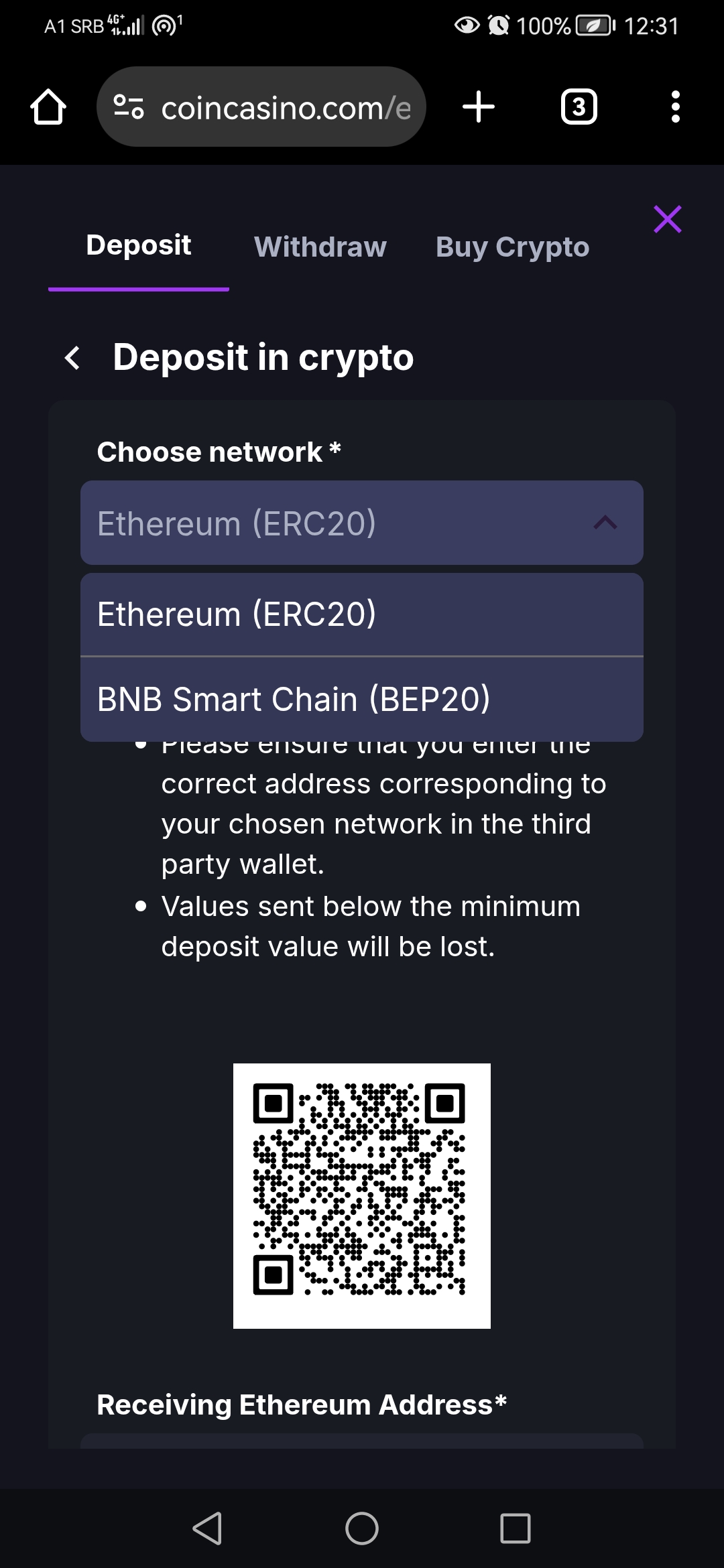 coincasino depositing