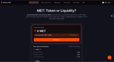 MET token allocation airdrop page showing users their airdrop eligibility and how they accrued points