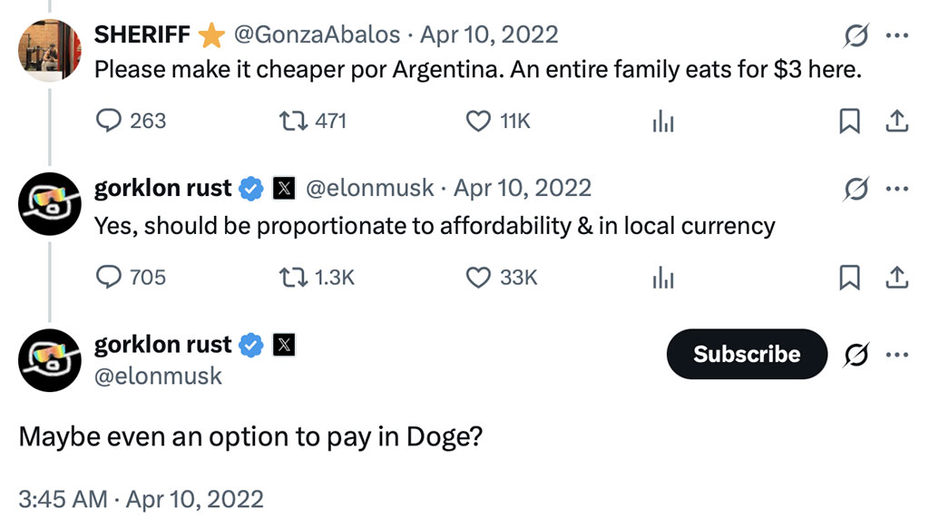 Elon Musk tweeted about Dogecoin