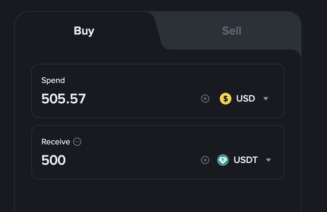 Using Binance on-ramps to deposit USD