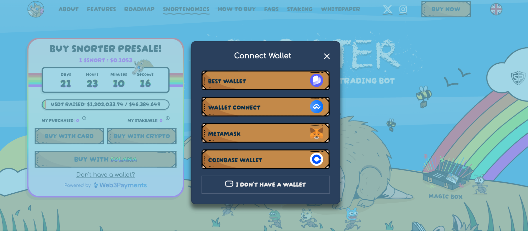 Snorter Bot connect wallet
